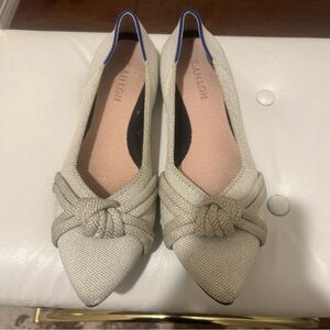 Rothy's Silver Knot Point II metallic rope knot Sz 10